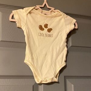 Cream Baby Onesie with Cool Beans Print Organic Cotton Touched by Nature